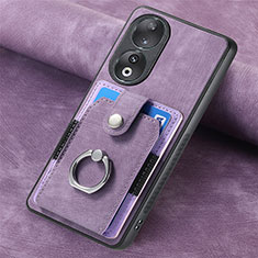Soft Silicone Gel Leather Snap On Case Cover SD1 for Huawei Honor 90 5G Clove Purple