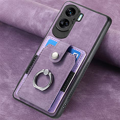 Soft Silicone Gel Leather Snap On Case Cover SD1 for Huawei Honor 90 Lite 5G Clove Purple