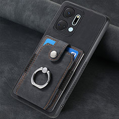 Soft Silicone Gel Leather Snap On Case Cover SD1 for Huawei Honor X7a Black