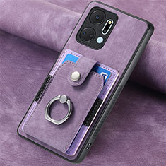 Soft Silicone Gel Leather Snap On Case Cover SD1 for Huawei Honor X7a Clove Purple
