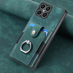 Soft Silicone Gel Leather Snap On Case Cover SD1 for Huawei Honor X8 4G Green
