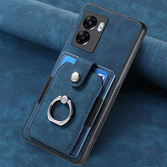 Soft Silicone Gel Leather Snap On Case Cover SD1 for OnePlus Nord N300 5G Blue