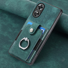 Soft Silicone Gel Leather Snap On Case Cover SD1 for Oppo A17 Green