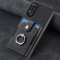 Soft Silicone Gel Leather Snap On Case Cover SD1 for Oppo Reno8 T 4G Black