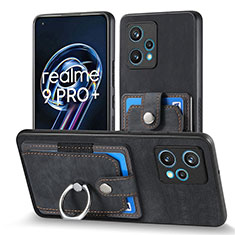 Soft Silicone Gel Leather Snap On Case Cover SD1 for Realme 9 Pro+ Plus 5G Black
