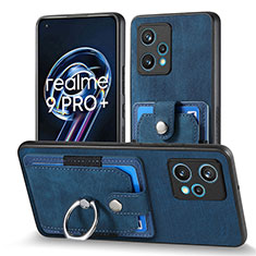 Soft Silicone Gel Leather Snap On Case Cover SD1 for Realme 9 Pro+ Plus 5G Blue