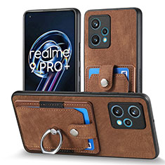 Soft Silicone Gel Leather Snap On Case Cover SD1 for Realme 9 Pro+ Plus 5G Brown