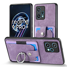 Soft Silicone Gel Leather Snap On Case Cover SD1 for Realme 9 Pro+ Plus 5G Clove Purple