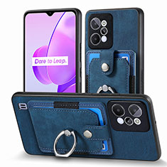 Soft Silicone Gel Leather Snap On Case Cover SD1 for Realme C31 Blue