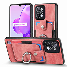 Soft Silicone Gel Leather Snap On Case Cover SD1 for Realme C31 Pink