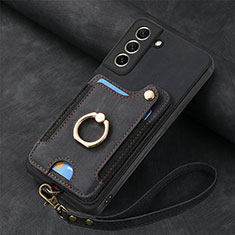 Soft Silicone Gel Leather Snap On Case Cover SD1 for Samsung Galaxy S21 FE 5G Black