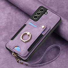 Soft Silicone Gel Leather Snap On Case Cover SD1 for Samsung Galaxy S21 FE 5G Clove Purple