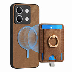 Soft Silicone Gel Leather Snap On Case Cover SD1 for Xiaomi Redmi Note 13 5G Brown