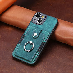Soft Silicone Gel Leather Snap On Case Cover SD10 for Apple iPhone 13 Green