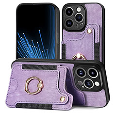 Soft Silicone Gel Leather Snap On Case Cover SD10 for Apple iPhone 13 Pro Clove Purple