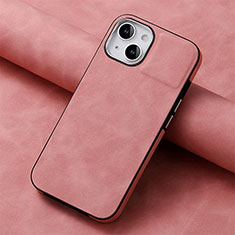 Soft Silicone Gel Leather Snap On Case Cover SD13 for Apple iPhone 13 Pink