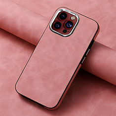 Soft Silicone Gel Leather Snap On Case Cover SD13 for Apple iPhone 13 Pro Max Pink