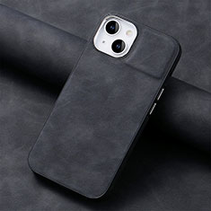 Soft Silicone Gel Leather Snap On Case Cover SD13 for Apple iPhone 15 Black