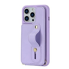 Soft Silicone Gel Leather Snap On Case Cover SD14 for Apple iPhone 13 Pro Max Purple