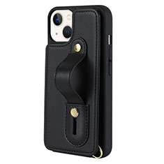 Soft Silicone Gel Leather Snap On Case Cover SD14 for Apple iPhone 14 Black