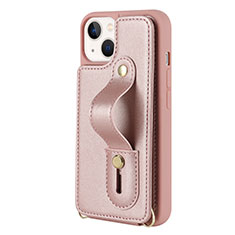 Soft Silicone Gel Leather Snap On Case Cover SD14 for Apple iPhone 14 Plus Rose Gold