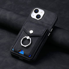 Soft Silicone Gel Leather Snap On Case Cover SD15 for Apple iPhone 14 Black