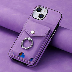 Soft Silicone Gel Leather Snap On Case Cover SD15 for Apple iPhone 14 Plus Clove Purple