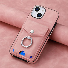 Soft Silicone Gel Leather Snap On Case Cover SD15 for Apple iPhone 14 Plus Pink