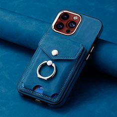 Soft Silicone Gel Leather Snap On Case Cover SD15 for Apple iPhone 14 Pro Max Blue