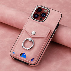 Soft Silicone Gel Leather Snap On Case Cover SD15 for Apple iPhone 14 Pro Max Pink