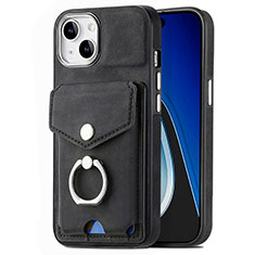 Soft Silicone Gel Leather Snap On Case Cover SD16 for Apple iPhone 14 Plus Black