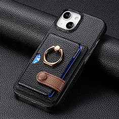 Soft Silicone Gel Leather Snap On Case Cover SD17 for Apple iPhone 14 Black