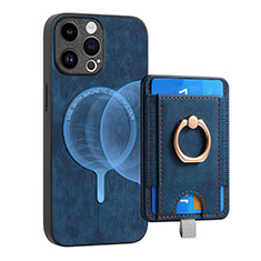 Soft Silicone Gel Leather Snap On Case Cover SD17 for Apple iPhone 14 Pro Blue