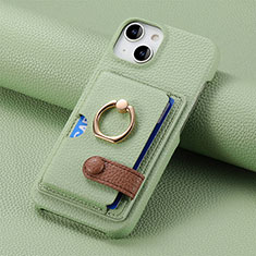 Soft Silicone Gel Leather Snap On Case Cover SD17 for Apple iPhone 15 Matcha Green