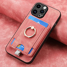 Soft Silicone Gel Leather Snap On Case Cover SD18 for Apple iPhone 14 Pro Max Pink