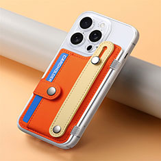 Soft Silicone Gel Leather Snap On Case Cover SD19 for Apple iPhone 14 Pro Max Orange