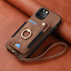 Soft Silicone Gel Leather Snap On Case Cover SD2 for Apple iPhone 13 Pro Max Brown