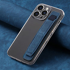 Soft Silicone Gel Leather Snap On Case Cover SD2 for Apple iPhone 14 Pro Blue