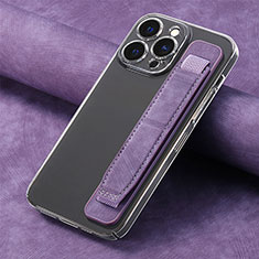 Soft Silicone Gel Leather Snap On Case Cover SD2 for Apple iPhone 14 Pro Clove Purple
