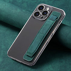 Soft Silicone Gel Leather Snap On Case Cover SD2 for Apple iPhone 14 Pro Max Green