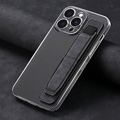 Soft Silicone Gel Leather Snap On Case Cover SD2 for Apple iPhone 15 Pro Black