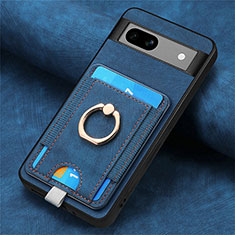 Soft Silicone Gel Leather Snap On Case Cover SD2 for Google Pixel 7a 5G Blue