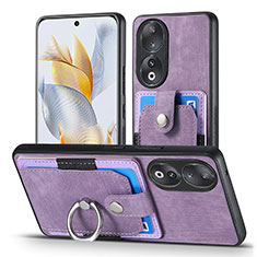 Soft Silicone Gel Leather Snap On Case Cover SD2 for Huawei Honor 90 5G Clove Purple