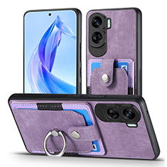 Soft Silicone Gel Leather Snap On Case Cover SD2 for Huawei Honor 90 Lite 5G Clove Purple