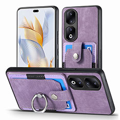 Soft Silicone Gel Leather Snap On Case Cover SD2 for Huawei Honor 90 Pro 5G Clove Purple