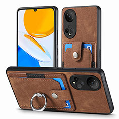 Soft Silicone Gel Leather Snap On Case Cover SD2 for Huawei Honor X7 Brown
