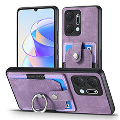 Soft Silicone Gel Leather Snap On Case Cover SD2 for Huawei Honor X7a Clove Purple