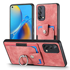 Soft Silicone Gel Leather Snap On Case Cover SD2 for Oppo A74 4G Pink
