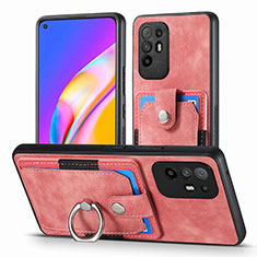 Soft Silicone Gel Leather Snap On Case Cover SD2 for Oppo A94 5G Pink