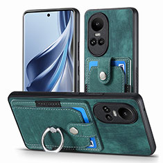 Soft Silicone Gel Leather Snap On Case Cover SD2 for Oppo Reno10 Pro 5G Green
